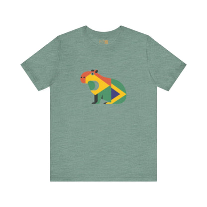 Colorful Capybara Unisex Tee - Fun Graphic Short Sleeve Shirt for Animal Lovers