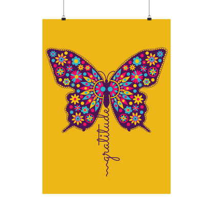 Matte Vertical Poster – “Gratitude” Amarelo /Amarillo