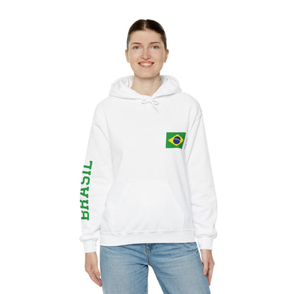 Unisex Heavy Blend™ Hooded Sweatshirt - Brazilian Flag & Map Design