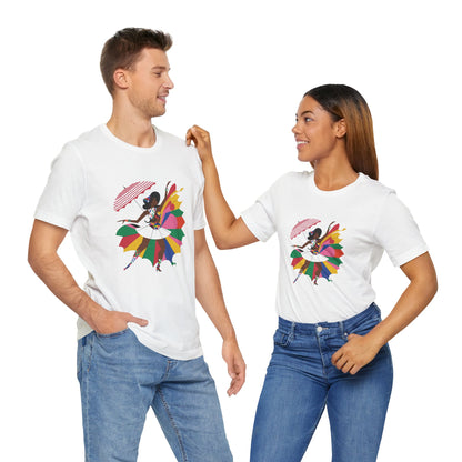 Colorful Umbrella Dance Unisex Jersey Tee