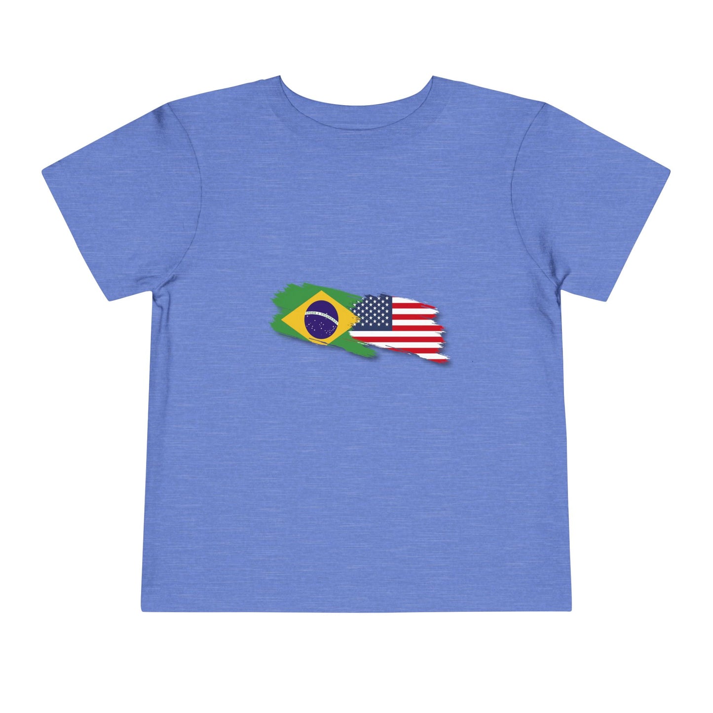 Toddler T-Shirt with Brazilian and American Flag Design - 2T to 5T - 2 a 5 anos