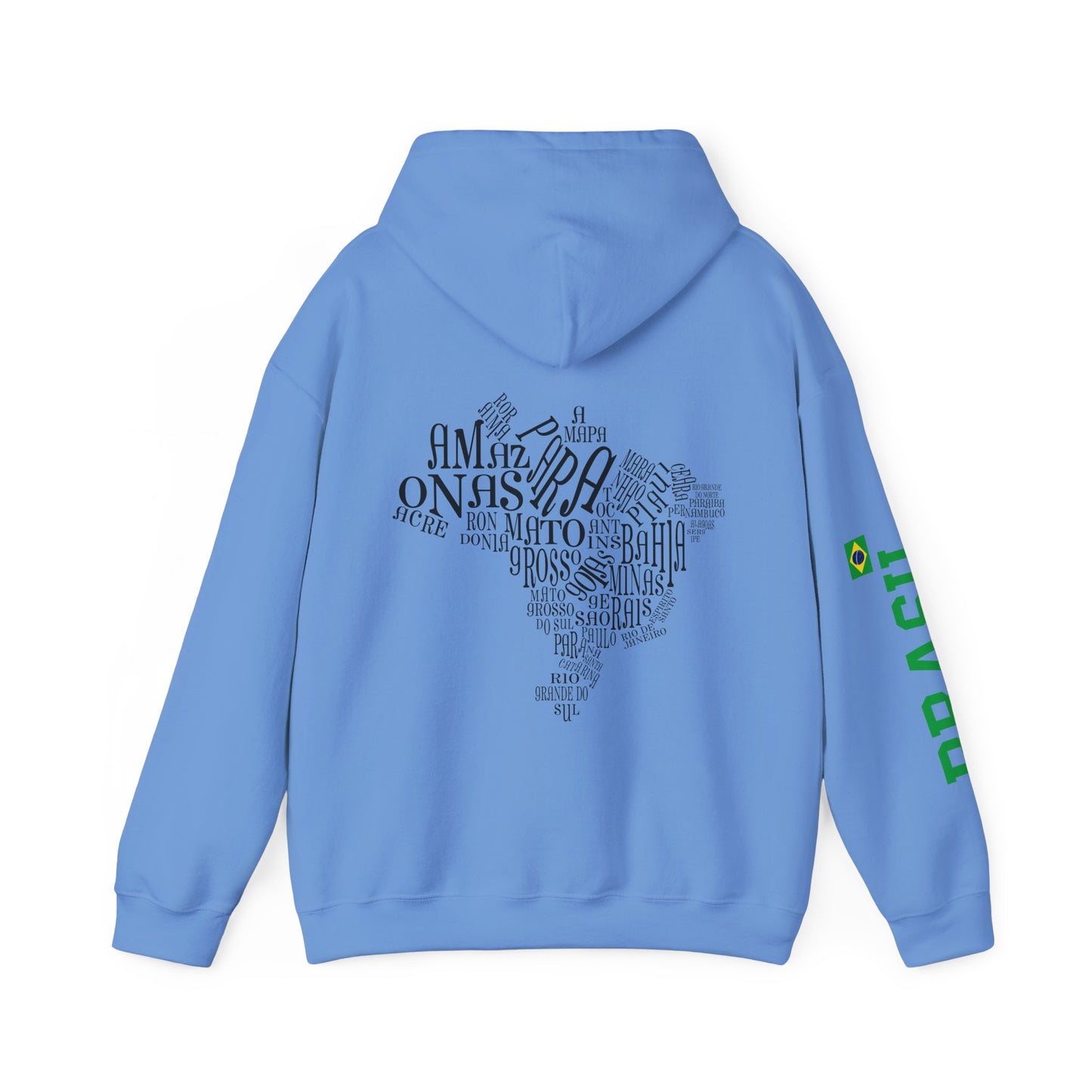 Unisex Heavy Blend™ Hooded Sweatshirt - Brazilian Flag & Map Design