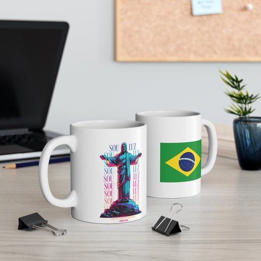 Caneca Cristo Redentor - Bandeira Brasileira - 11oz (0.33 l)