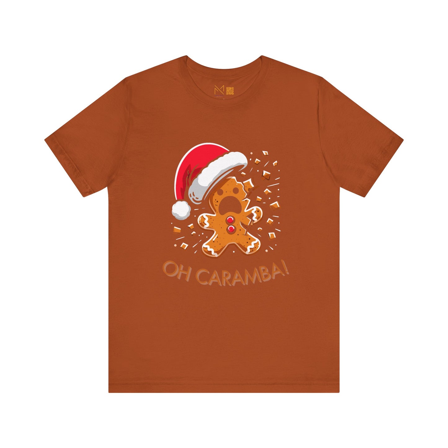 Funny Christmas Gingerbread Cookie Tee - Oh Caramba - Unisex Jersey Short Sleeve Shirt