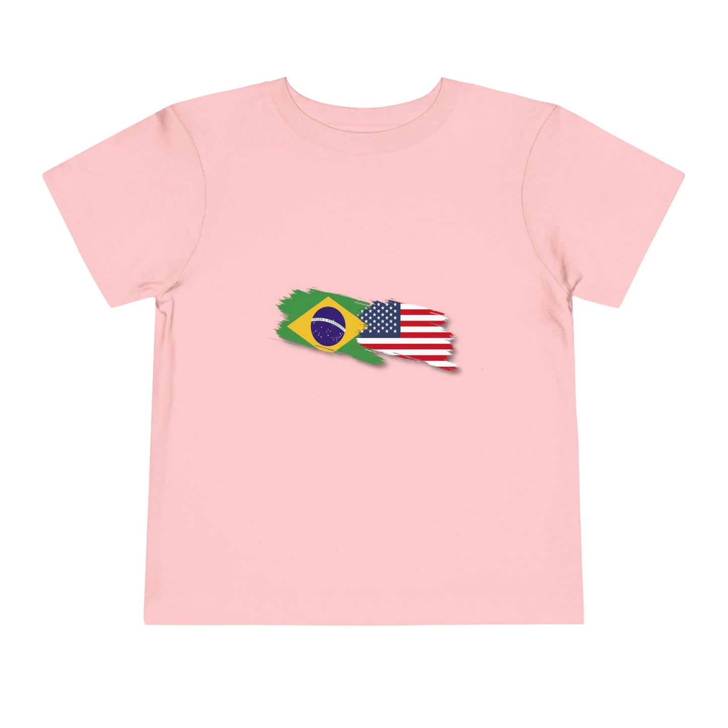 Toddler T-Shirt with Brazilian and American Flag Design - 2T to 5T - 2 a 5 anos