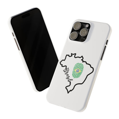 Capa de Celular iPhone X Slim, XR, XS, 7 a 15 - Branco - Bandeira Brasileira