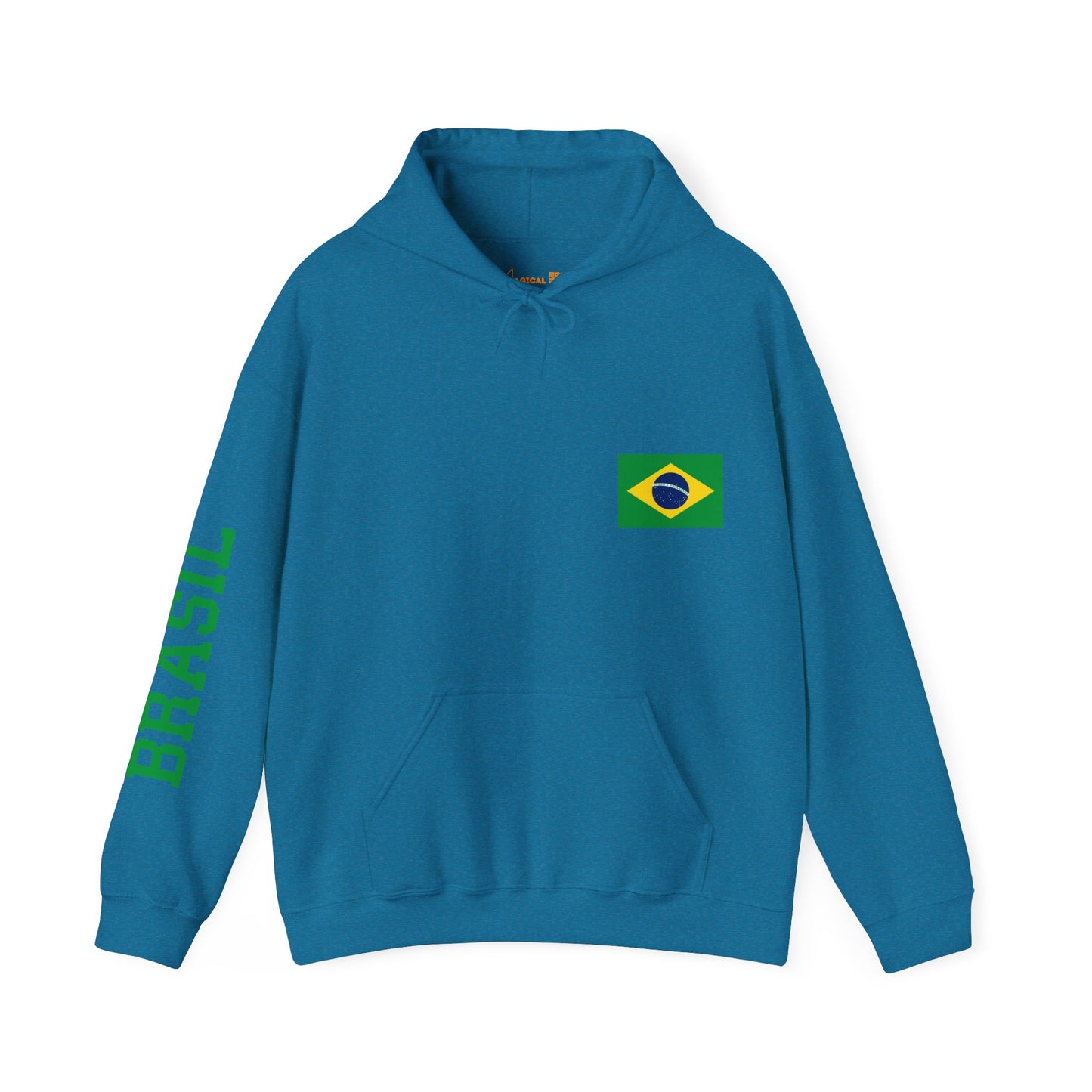 Unisex Heavy Blend™ Hooded Sweatshirt - Brazilian Flag & Map Design