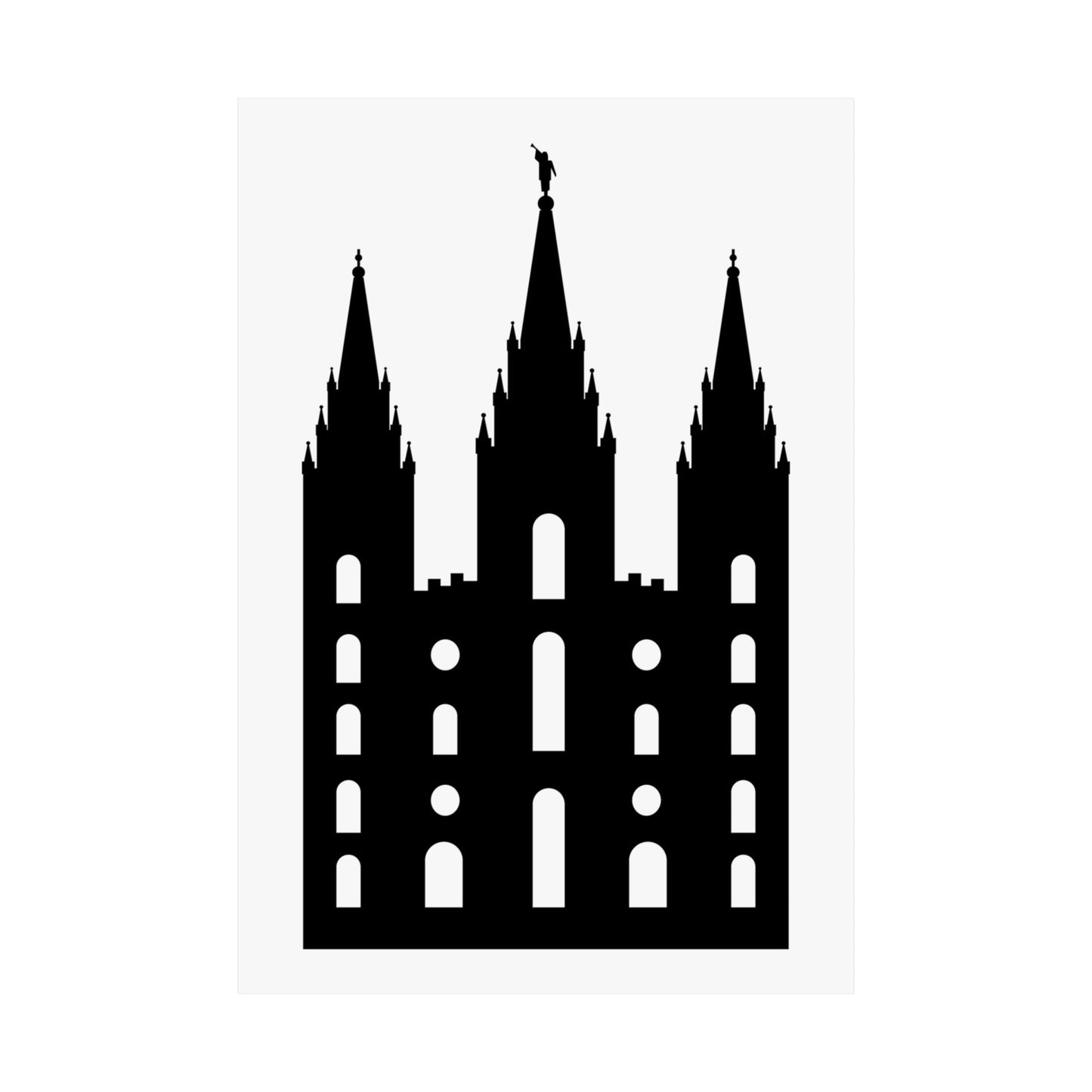 Black and White Salt Lake City Temple Art Print - Mormon Faith