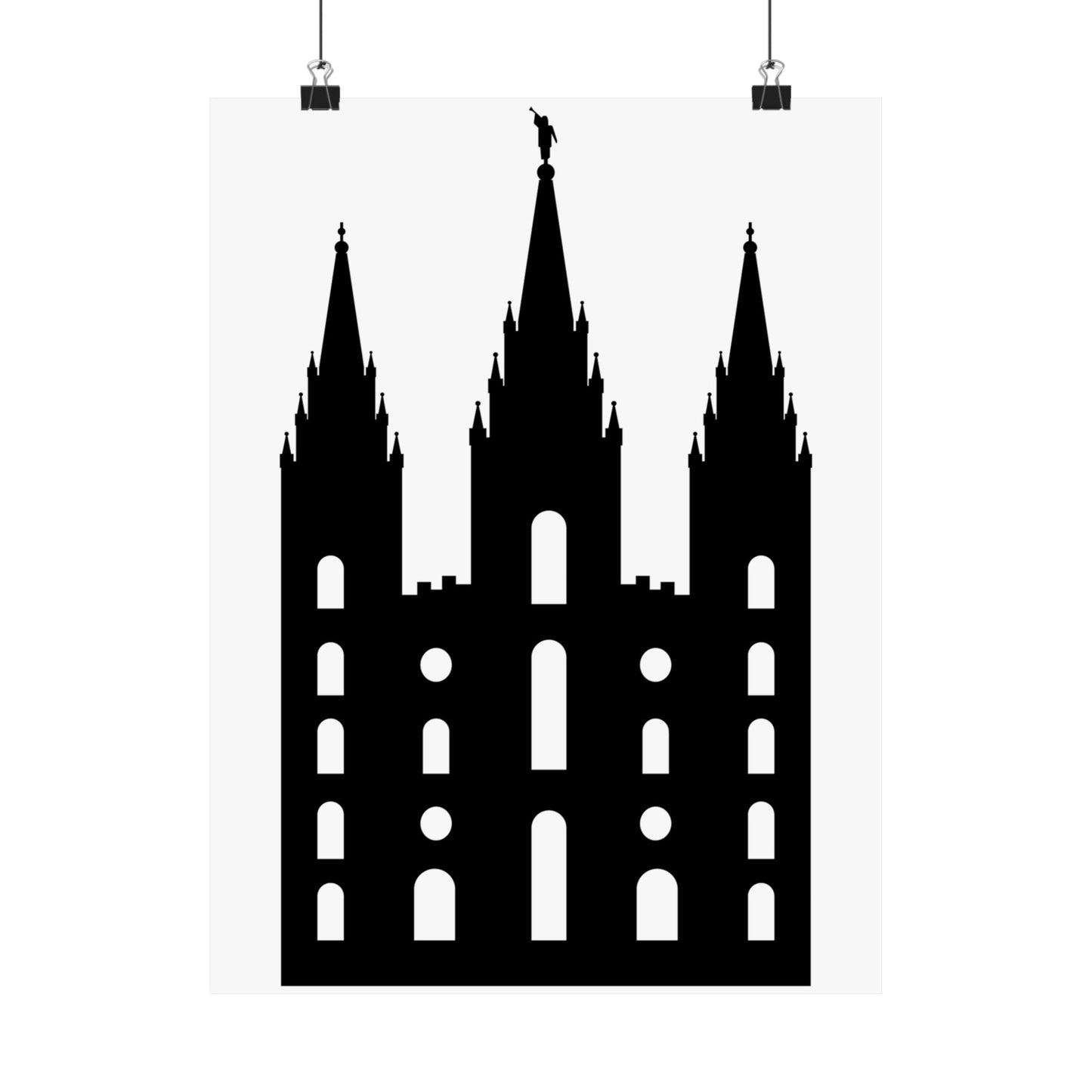 Black and White Salt Lake City Temple Art Print - Mormon Faith