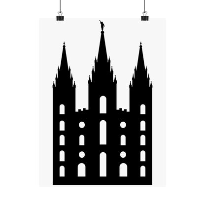 Black and White Salt Lake City Temple Art Print - Mormon Faith