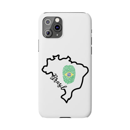 Capa de Celular iPhone X Slim, XR, XS, 7 a 15 - Branco - Bandeira Brasileira