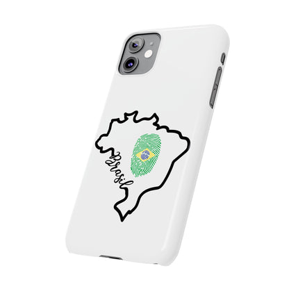 Capa de Celular iPhone X Slim, XR, XS, 7 a 15 - Branco - Bandeira Brasileira