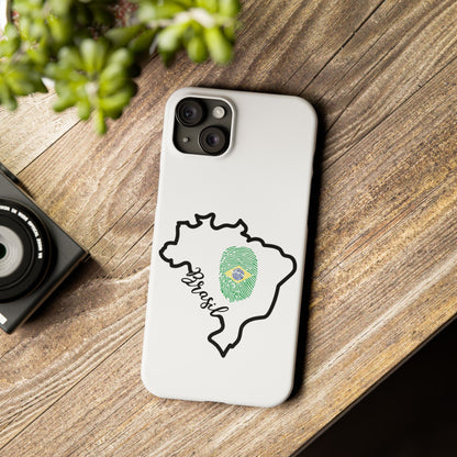 Capa de Celular iPhone X Slim, XR, XS, 7 a 15 - Branco - Bandeira Brasileira