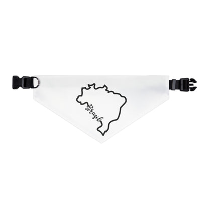 White Pet Bandana Collar - Silhueta Brasil