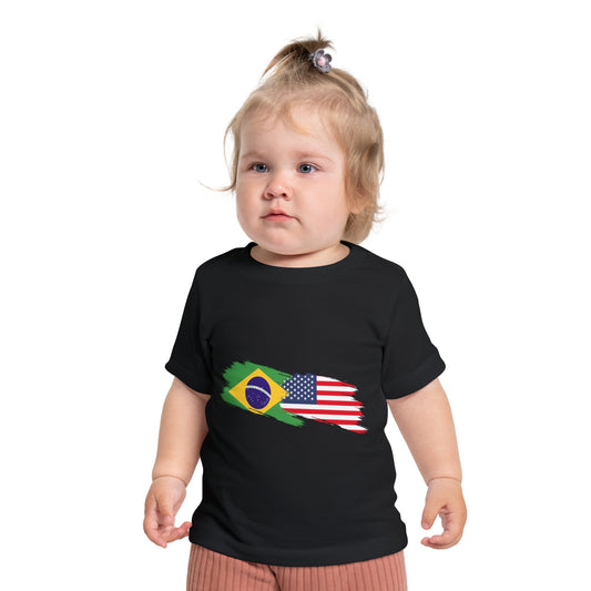 Adorable Brazilian Vibes Baby T-Shirt (3-24 Months) - Brasil/USA