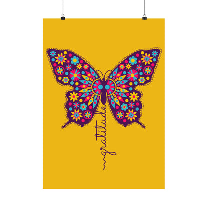 Matte Vertical Poster – “Gratitude” Amarelo /Amarillo